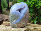 Polished Blue Lace Agate Standing Free Forms x 2 From Nsanje, Malawi