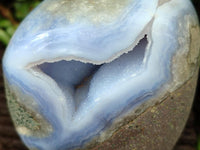 Polished Blue Lace Agate Standing Free Forms x 2 From Nsanje, Malawi