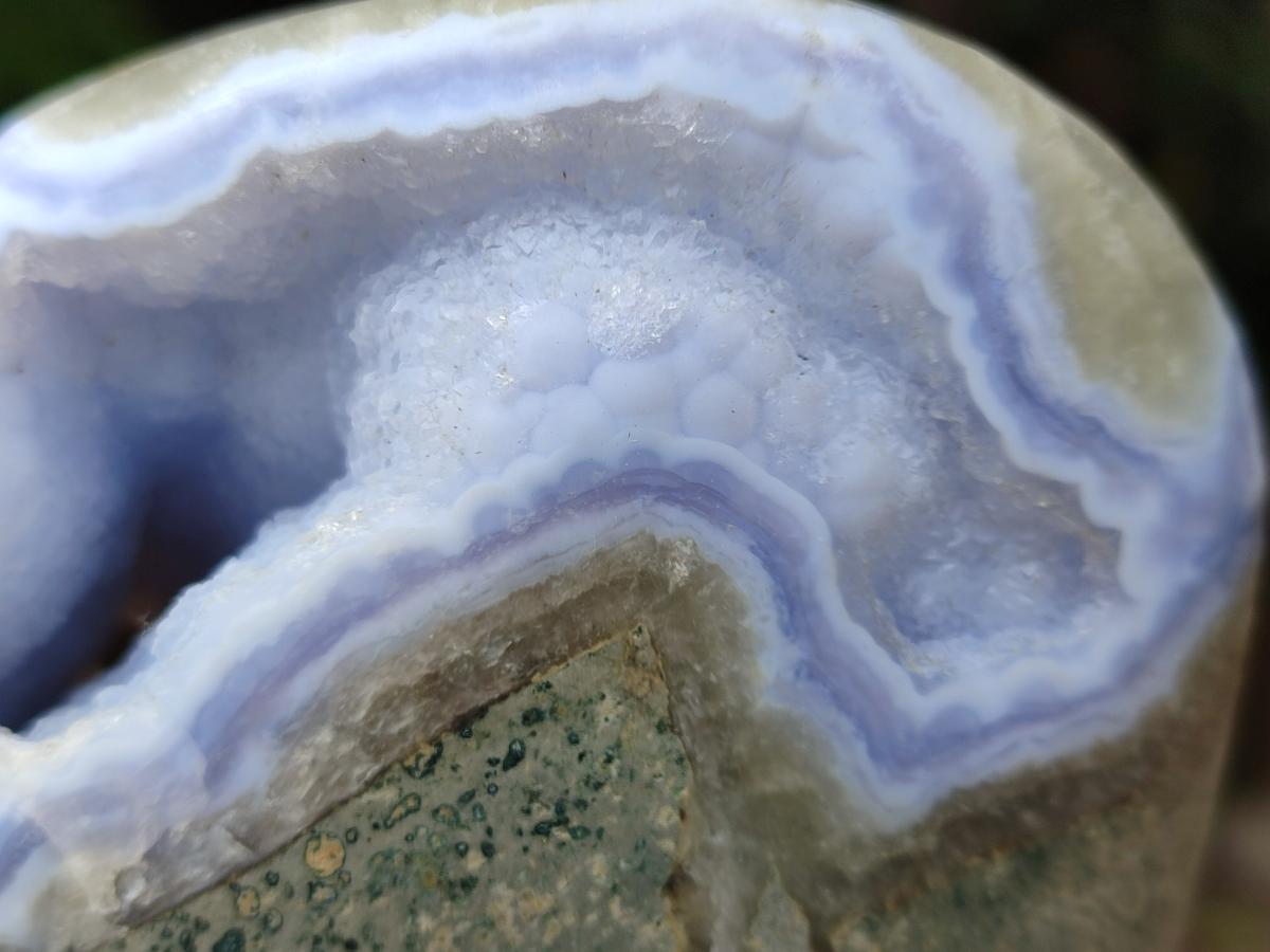 Polished Blue Lace Agate Standing Free Forms x 2 From Nsanje, Malawi