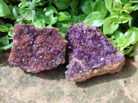 Natural Dark Purple Spirit Quartz Crystal Plates x 7 From Boekenhouthoek, South Africa