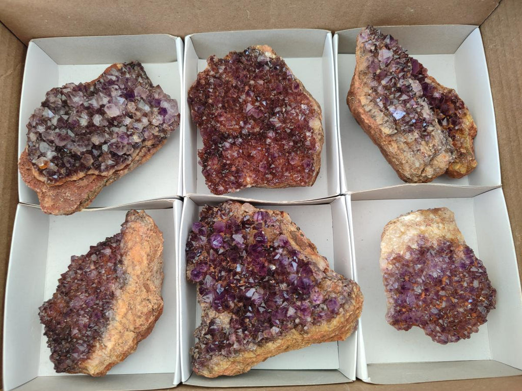 Natural Dark Purple Spirit Quartz Crystal Plates x 7 From Boekenhouthoek, South Africa