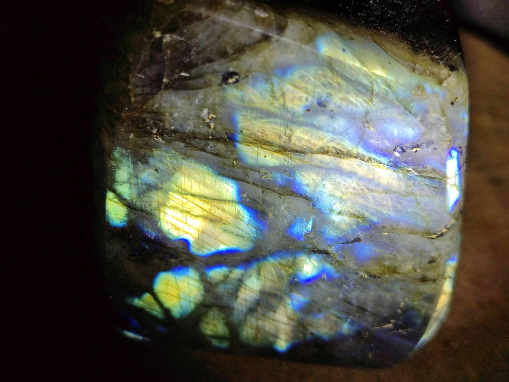 Polished Labradorite Standing Free Forms x 4 From Tulear, Madagascar