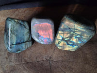 Polished Labradorite Standing Free Forms x 4 From Tulear, Madagascar