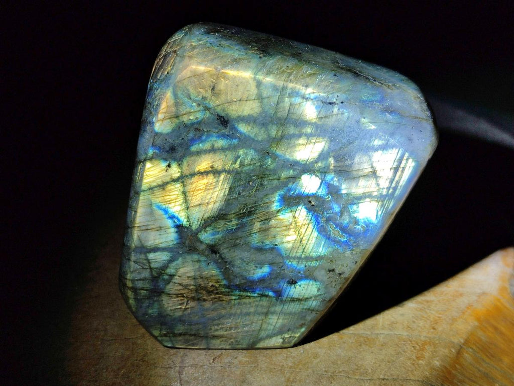 Polished Labradorite Standing Free Forms x 4 From Tulear, Madagascar