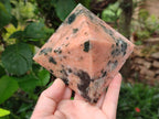 Polished Orange Calcite With Biotite Pyramids x 2 From Madagascar
