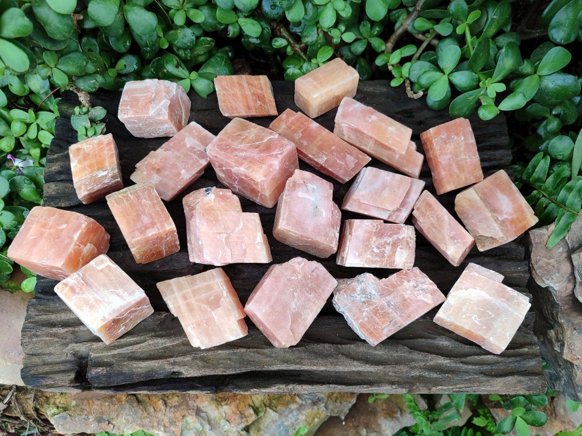 Natural Sunset Orange Calcite Specimens x 24 From Spitzkop, Namibia