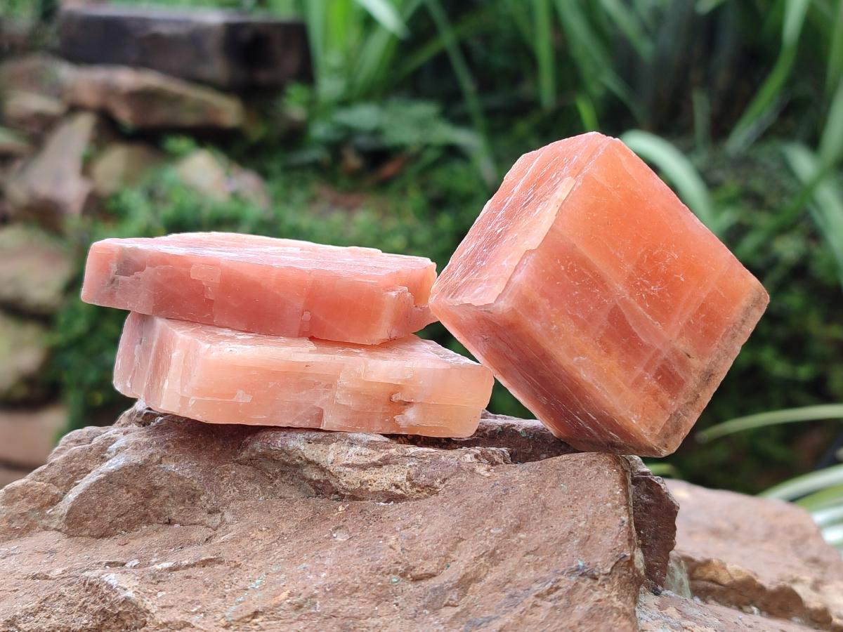 Natural Sunset Orange Calcite Specimens x 24 From Spitzkop, Namibia