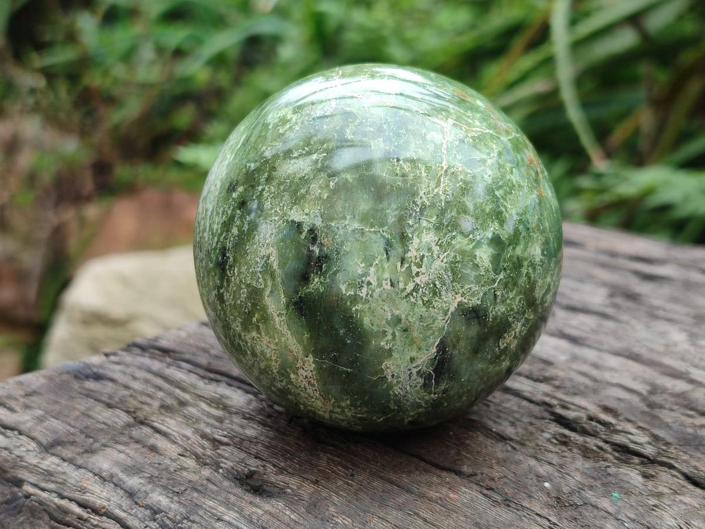 Polished Green Chrysoprase Spheres x 6 From Ambatondrazaka, Madagascar