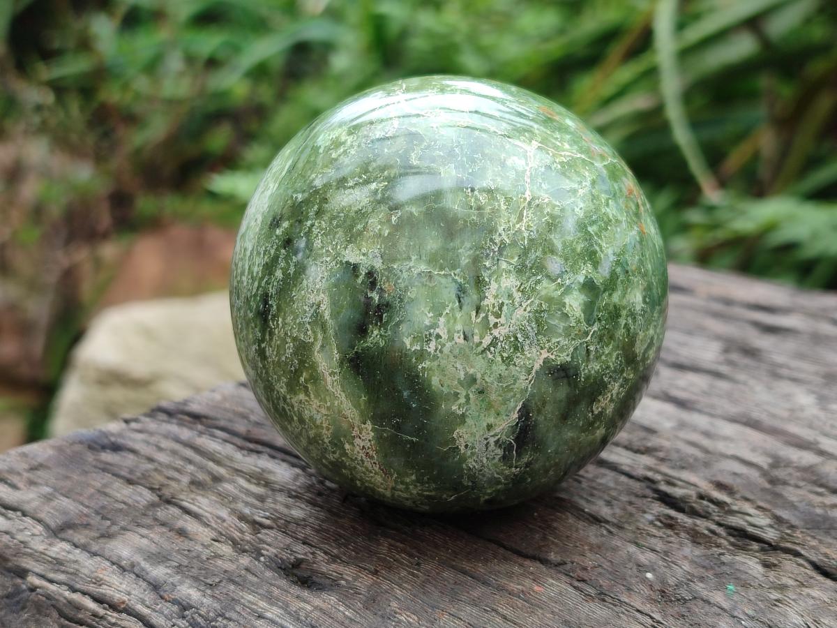 Polished Green Chrysoprase Spheres x 6 From Ambatondrazaka, Madagascar