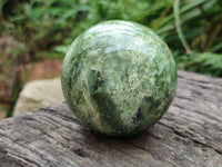 Polished Green Chrysoprase Spheres x 6 From Ambatondrazaka, Madagascar