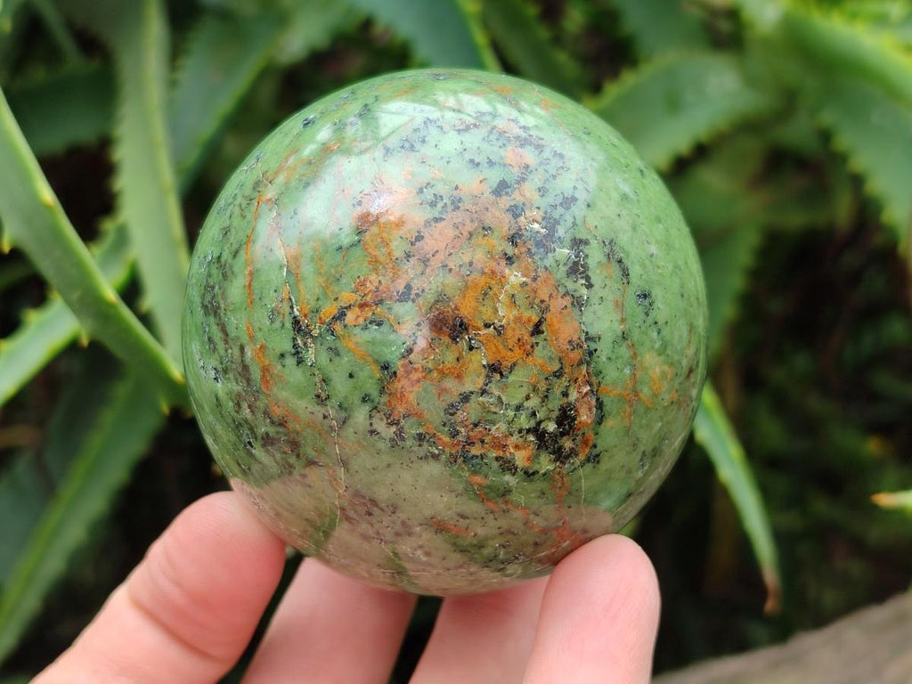 Polished Green Chrysoprase Spheres x 6 From Ambatondrazaka, Madagascar