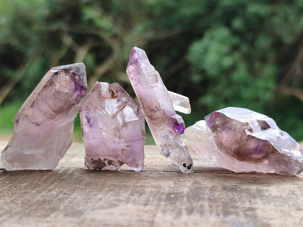 Natural Smokey Window Amethyst Crystals x 70 From Chiredzi, Zimbabwe