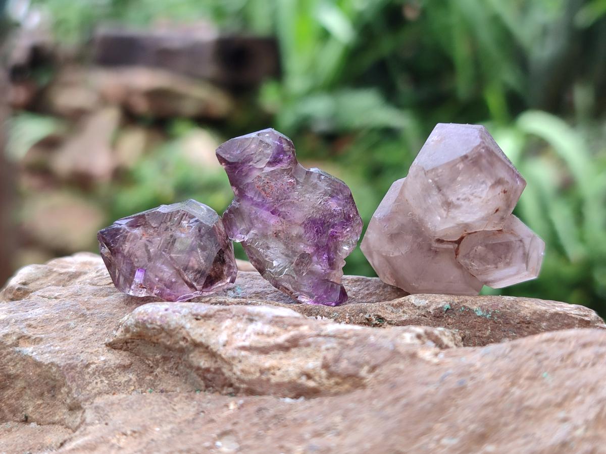 Natural Smokey Window Amethyst Crystals x 70 From Chiredzi, Zimbabwe
