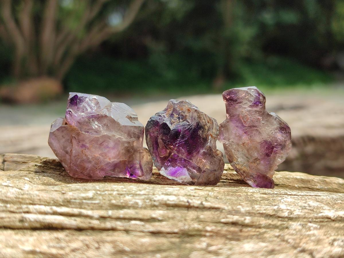 Natural Smokey Window Amethyst Crystals x 70 From Chiredzi, Zimbabwe