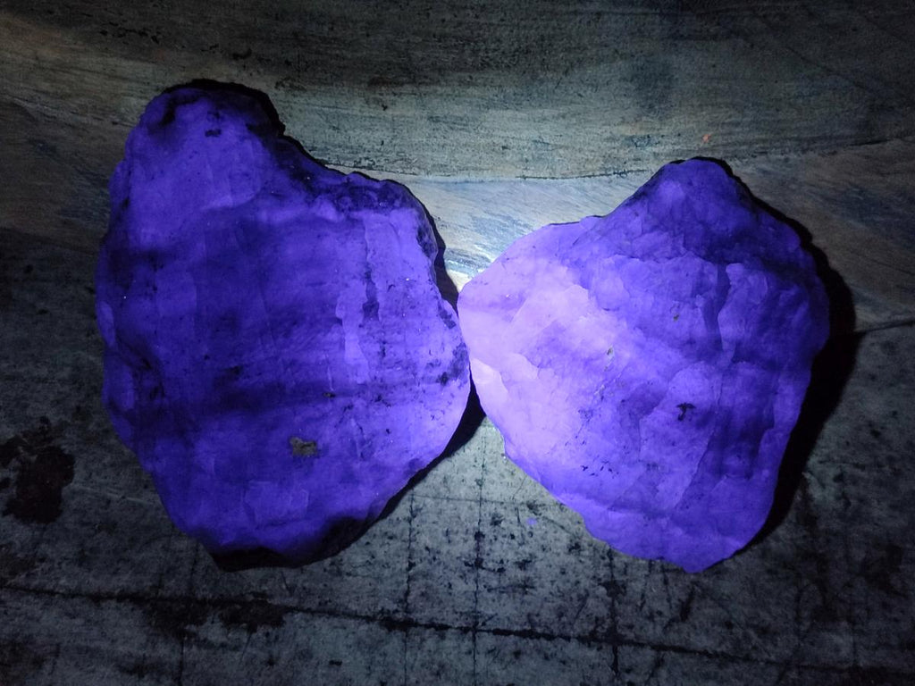 Natural Watermelon Fluorite Cobbed Specimens x 8 From Uis, Namibia