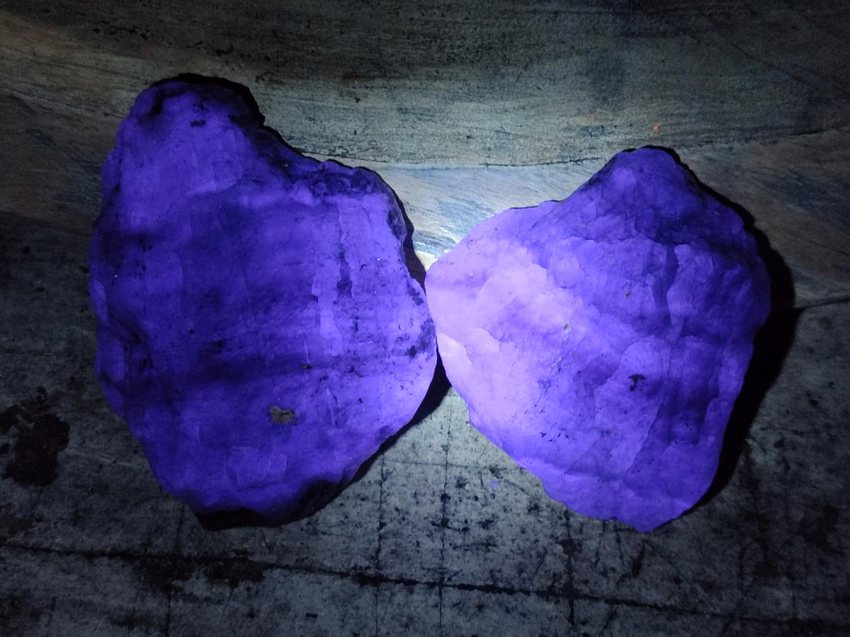 Natural Watermelon Fluorite Cobbed Specimens x 8 From Uis, Namibia