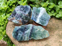 Natural Watermelon Fluorite Cobbed Specimens x 8 From Uis, Namibia