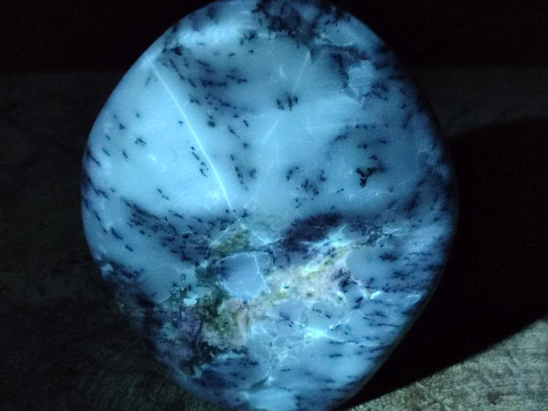 Polished Dendritic Opal Standing Free Forms x 3 From Moralambo, Madagascar