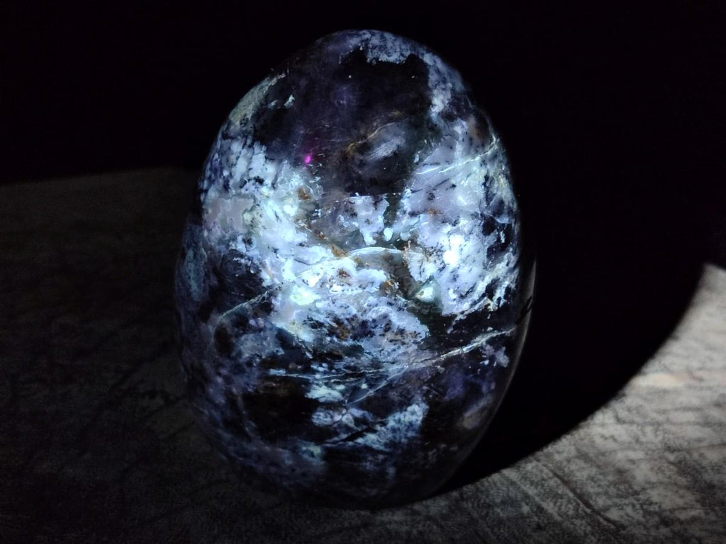 Polished Dendritic Opal Standing Free Forms x 3 From Moralambo, Madagascar