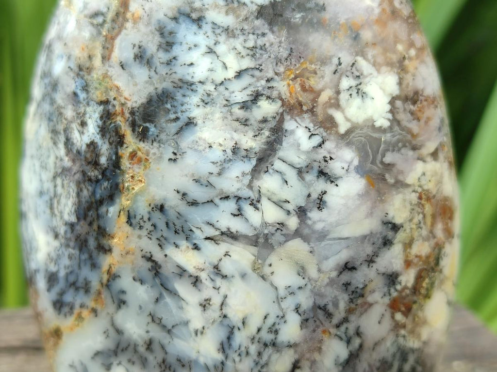 Polished Dendritic Opal Standing Free Forms x 3 From Moralambo, Madagascar