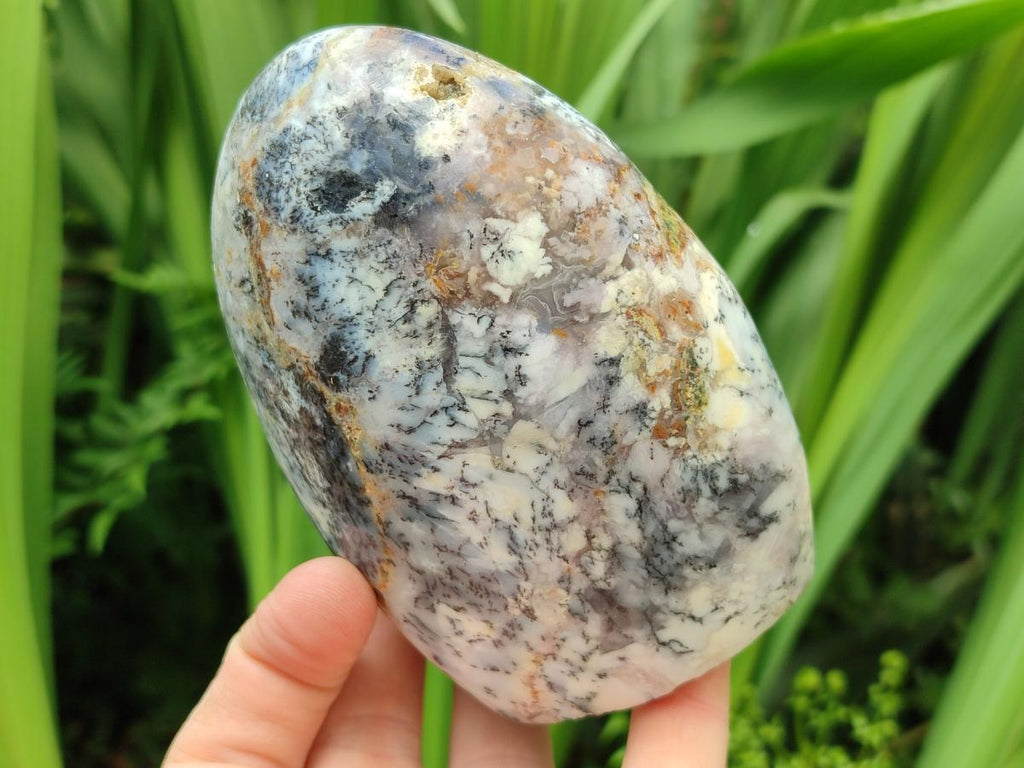 Polished Dendritic Opal Standing Free Forms x 3 From Moralambo, Madagascar