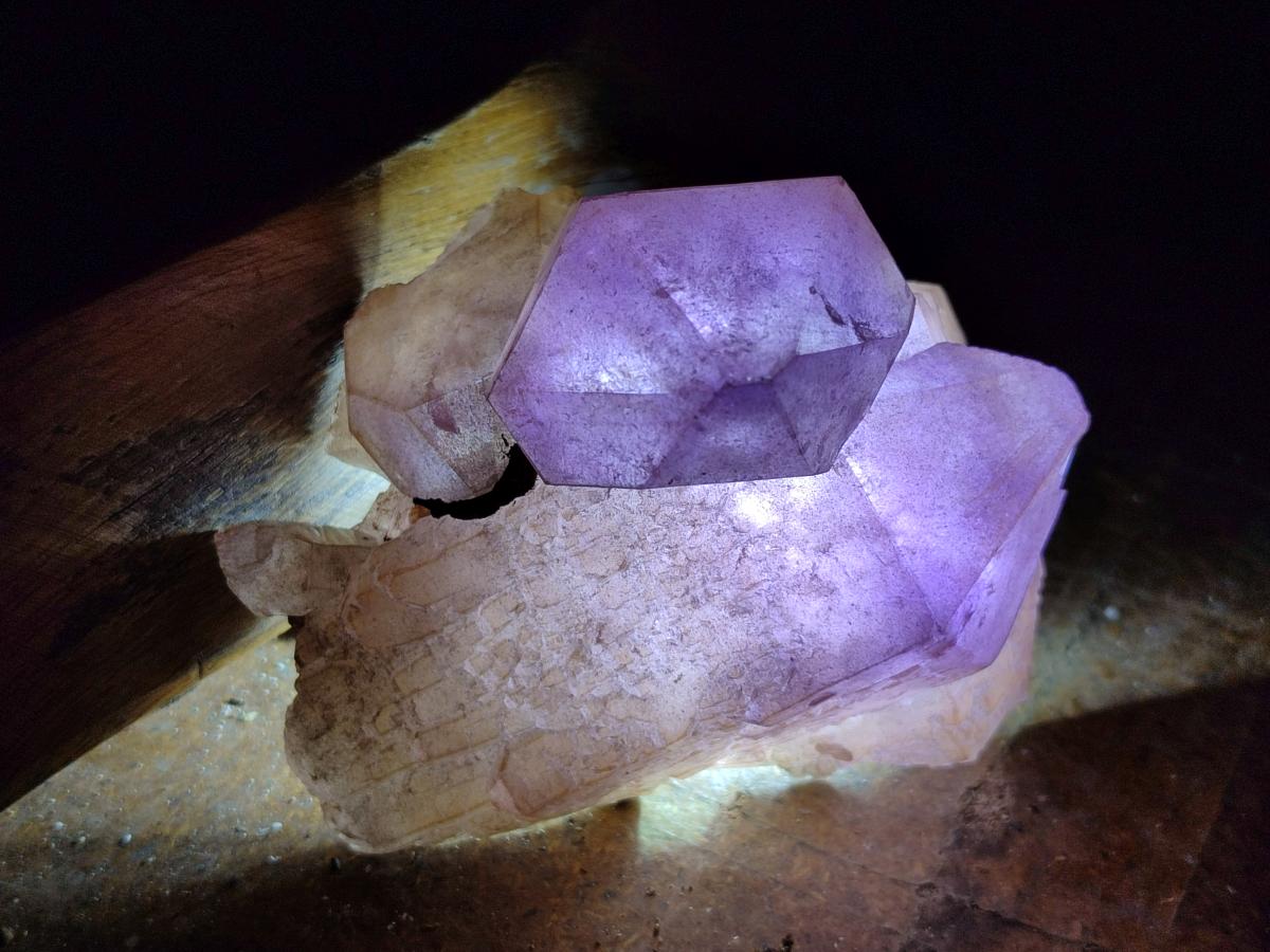 Natural Jacaranda Amethyst Crystal Clusters x 3 From Mumbwa, Zambia