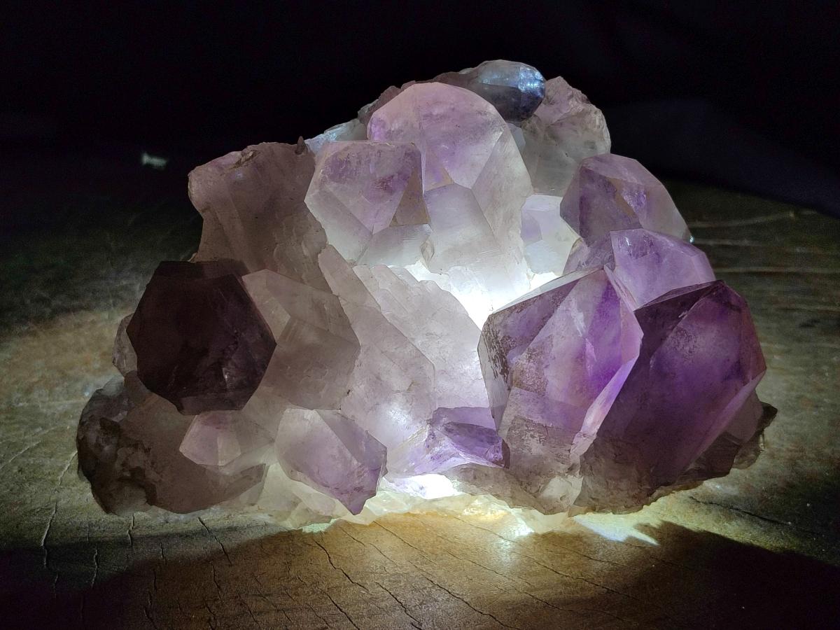 Natural Jacaranda Amethyst Crystal Clusters x 3 From Mumbwa, Zambia