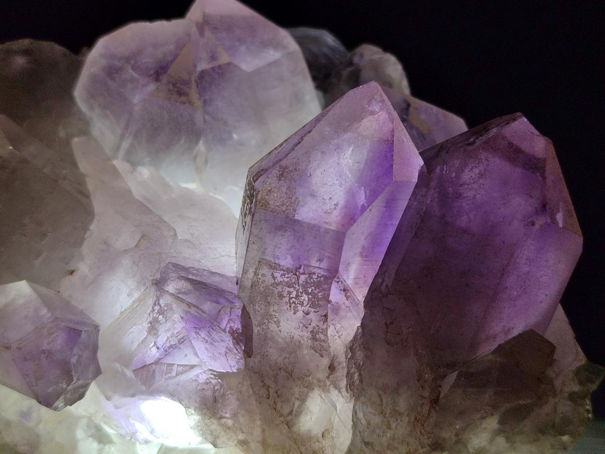 Natural Jacaranda Amethyst Crystal Clusters x 3 From Mumbwa, Zambia
