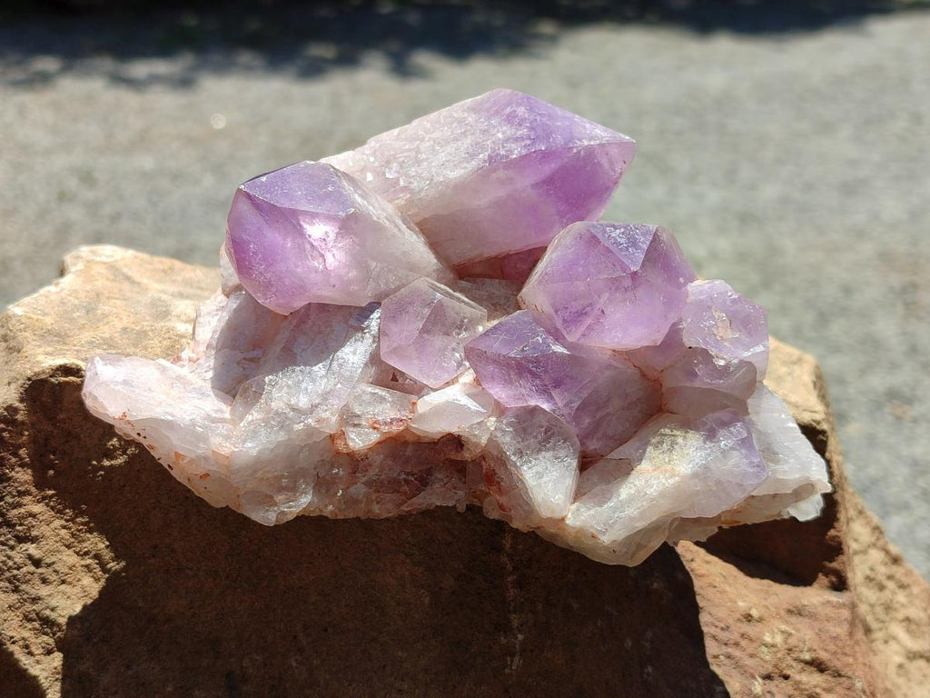 Natural Jacaranda Amethyst Crystal Clusters x 3 From Mumbwa, Zambia