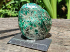 Polished Emerald Mica 'Mutokolite' Standing Free Forms x 3 From Mutoko, Zimbabwe