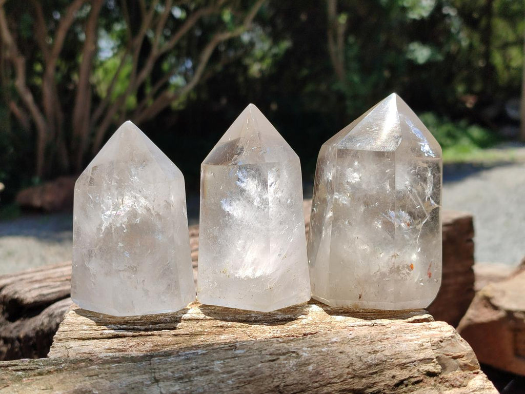 Polished Clear Quartz Crystals x 6 From Madagascar