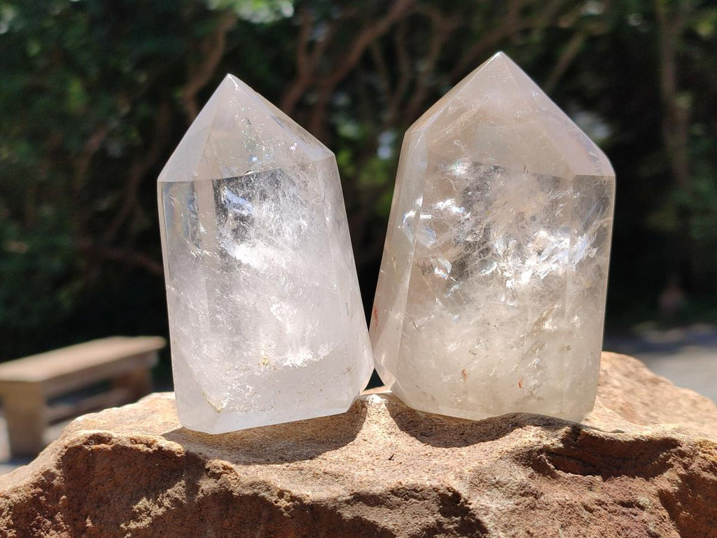 Polished Clear Quartz Crystals x 6 From Madagascar