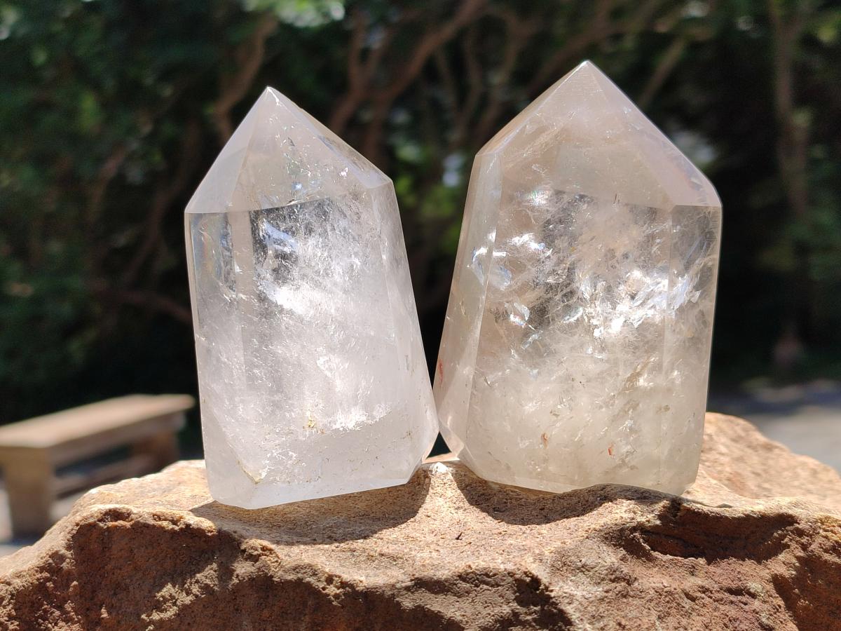 Polished Clear Quartz Crystals x 6 From Madagascar
