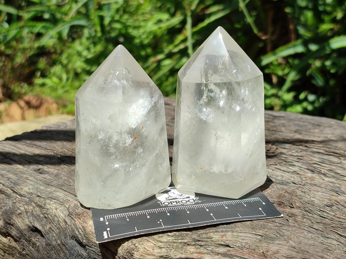 Polished Clear Quartz Crystals x 6 From Madagascar