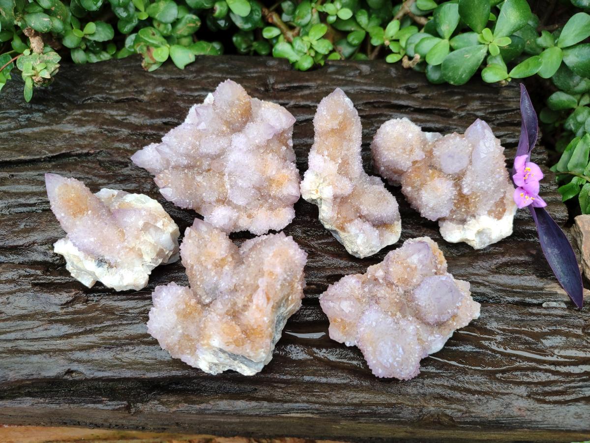 Natural Lilac Amethyst Spirit Quartz Clusters x 6 From Boekenhouthoek, South Africa
