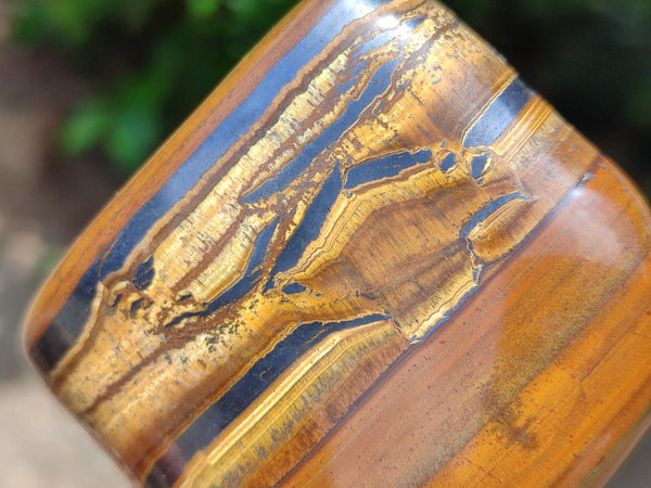 Polished Jumbo Golden Tigers Eye With Banded Iron Stone Free Forms x 6 From Prieska, South Africa