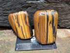 Polished Jumbo Golden Tigers Eye With Banded Iron Stone Free Forms x 6 From Prieska, South Africa