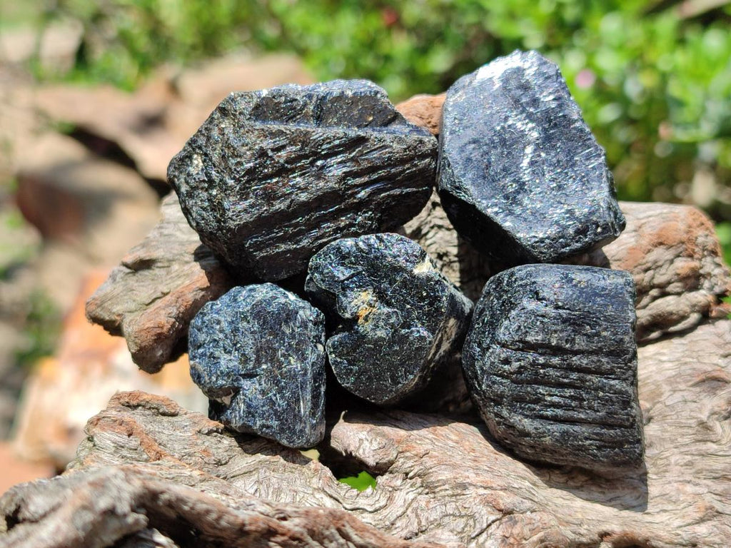 Natural Alluvial Schorl Black Tourmaline Crystals x 1.4 Kg Lot From Zimbabwe