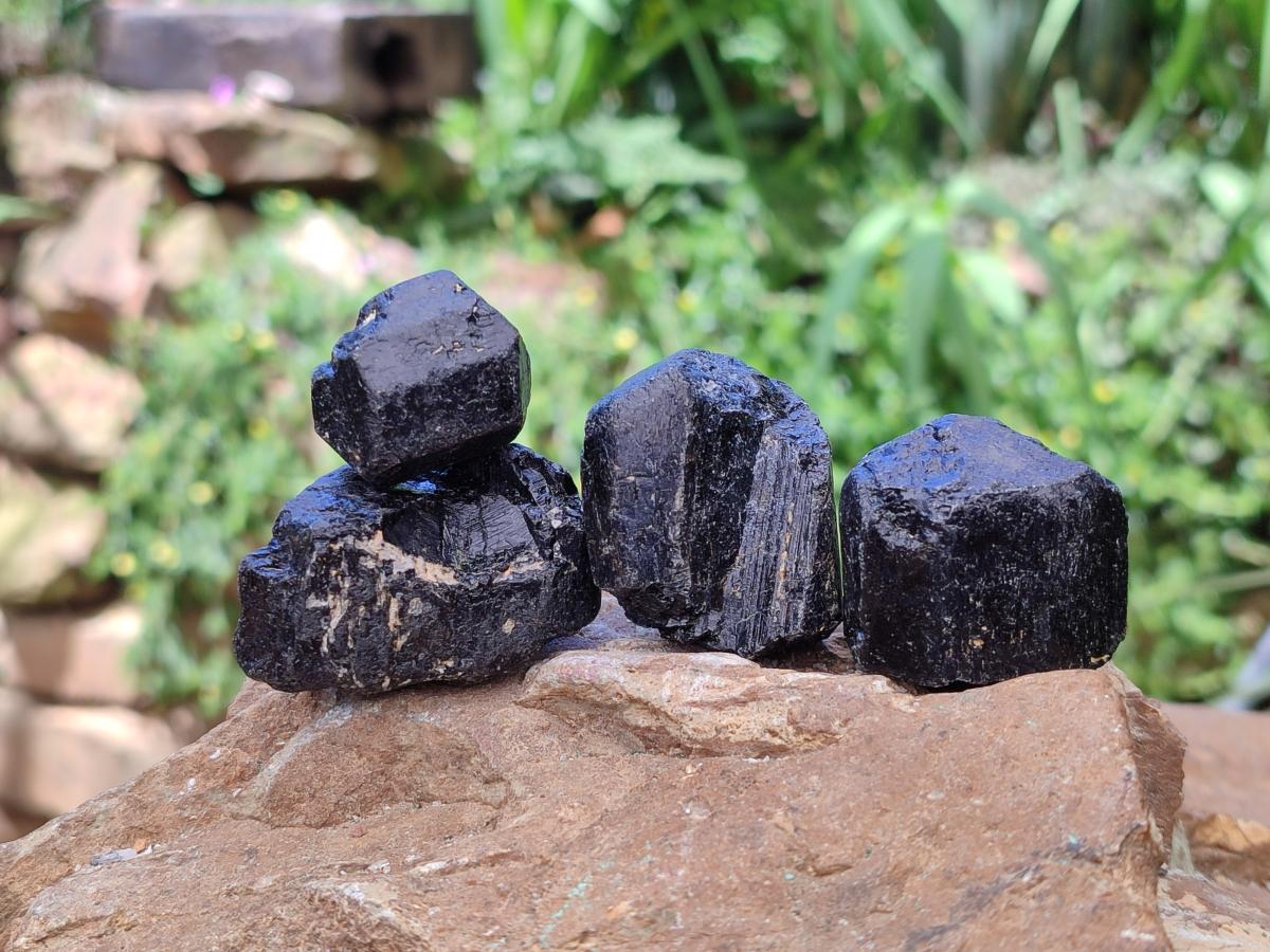 Natural Alluvial Schorl Black Tourmaline Crystals x 1.4 Kg Lot From Zimbabwe
