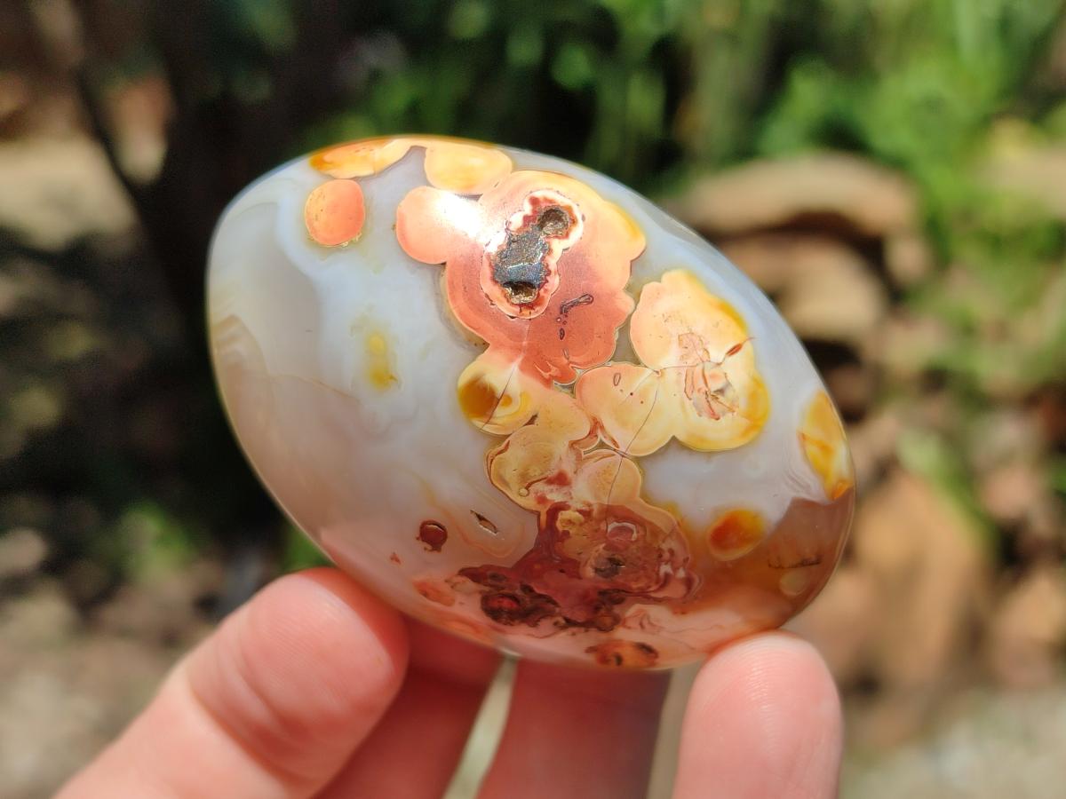 Polished Banded Agate Galets x 24 From Madagascar