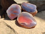 Polished On One Side Red Shashe River Agate Nodules x 35 From Shashe River, Zimbabwe