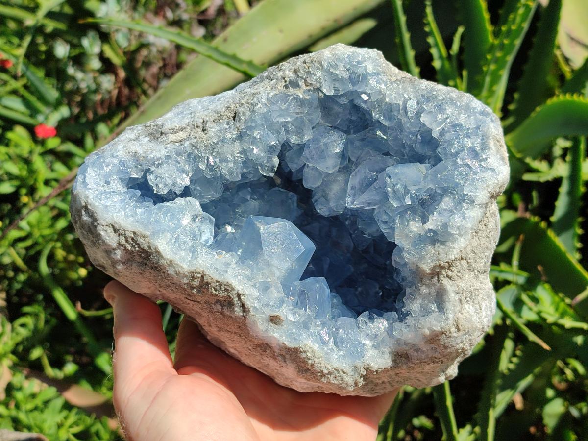 Natural Large Blue Celestite Geode Specimens x 1 From Sakoany, Madagascar