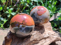 Polished Polychrome Jasper Spheres x 4 From NW Coast, Madagascar
