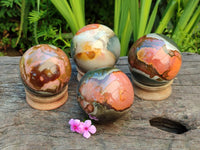 Polished Polychrome Jasper Spheres x 4 From NW Coast, Madagascar