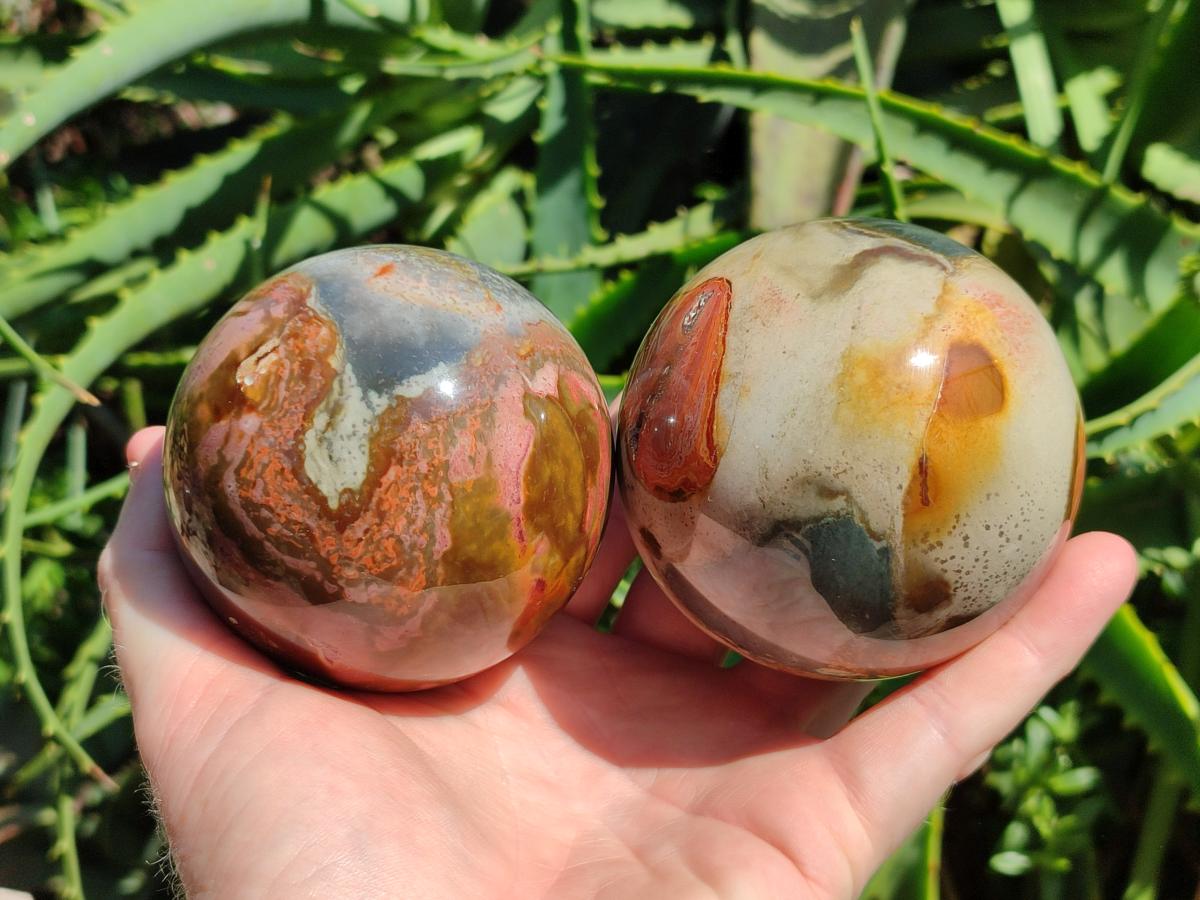 Polished Polychrome Jasper Spheres x 4 From NW Coast, Madagascar