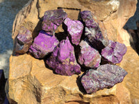Natural Metallic Purpurite Specimens x 12 From Erongo, Namibia