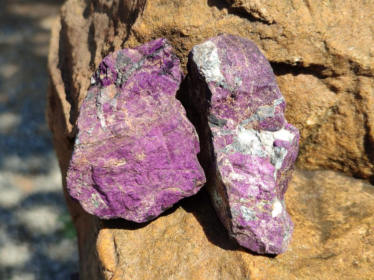 Natural Metallic Purpurite Specimens x 12 From Erongo, Namibia