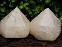 Polished Large White Quartz Crystals x 2 From Angola