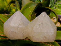 Polished Large White Quartz Crystals x 2 From Angola