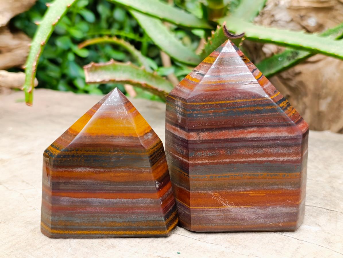 Polished Banded Tiger Iron Display Crystals x 4 From South Africa